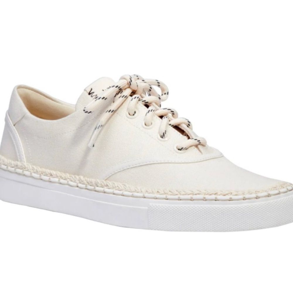 Kate Spade Lace Up Espadrille Sneakers Boat Party Parchment Beige Canvas- Size 8